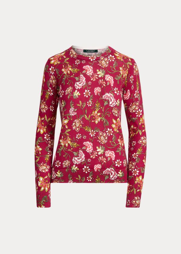 Women's Ralph Lauren Floral Cotton-Blend Sweater | 041739VQW